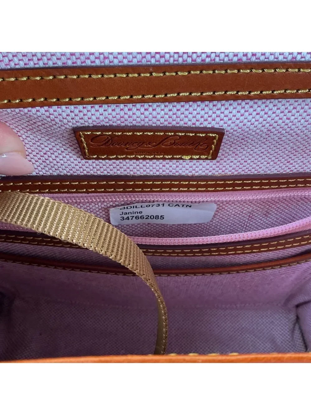 Dooney & Bourke Brown Tan‎ Leather Satchel Hand Shoulder Crossbody Bag